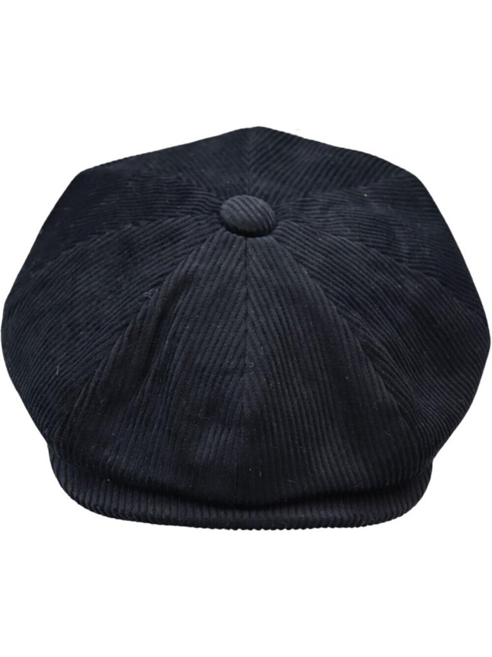 Men's 8-Panel Corduroy Newsboy Hat | Classic Black Baker Boy Cap for Stylish
